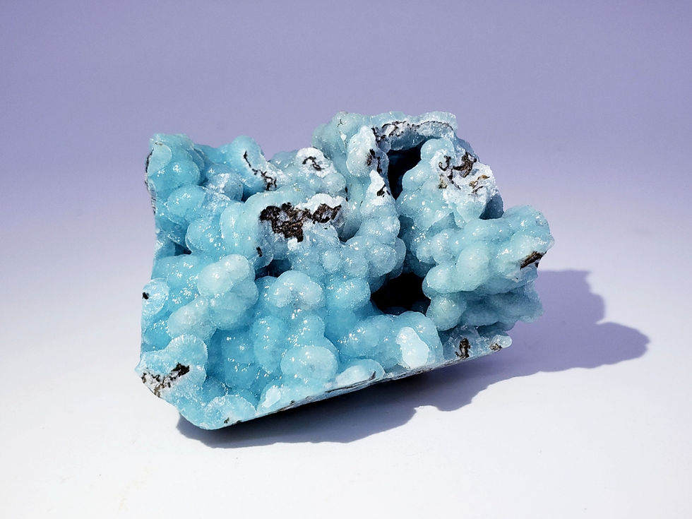 Blue Botryoidal Hemimorphite on Matrix from Wenshan Mine, China