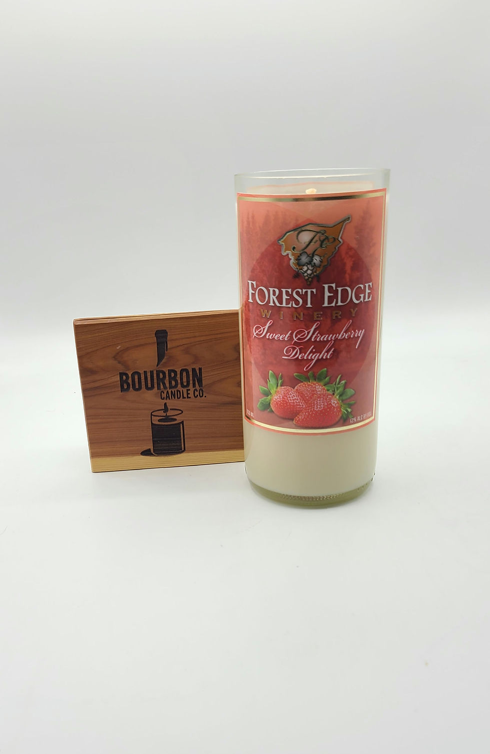 Upcycled Forest Edge Winery Wine Bottle Candle