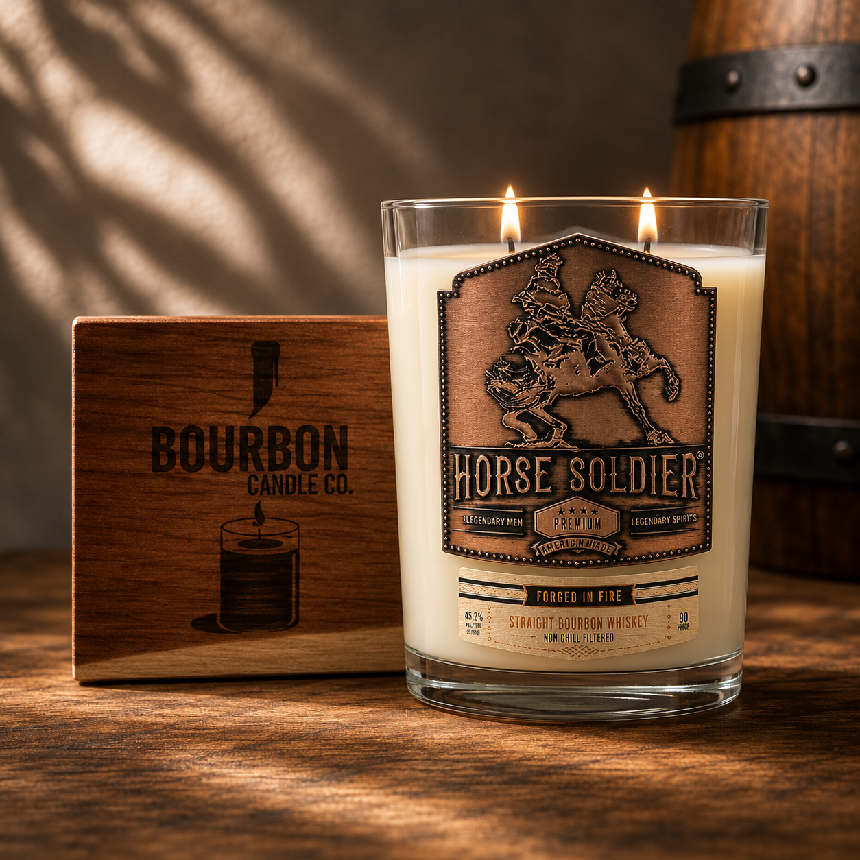 Upcycled Horse Soldier Bourbon Whiskey Candle
