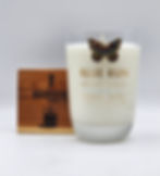 Upcycled Candle handmade from a Blue Run Bourbon Whiskey Bottle & crafted by Bourbon Candle Company