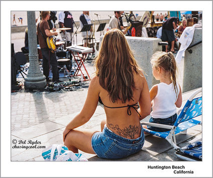 fine art photography tattooed mother in huntington beach california