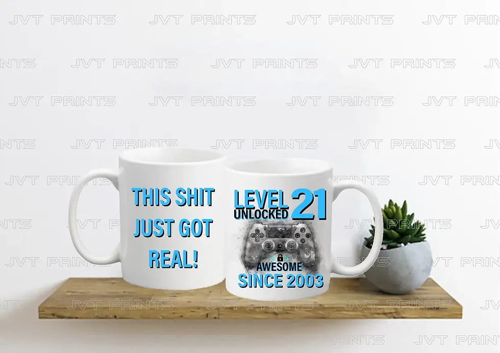 level unlocked mug added with the year you were born and age