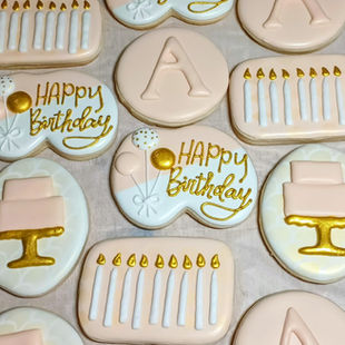Cream, Gold, White Birthday
