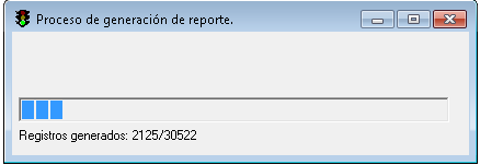BARRA DEL PROGRESO AL EXPORTAR DATOS