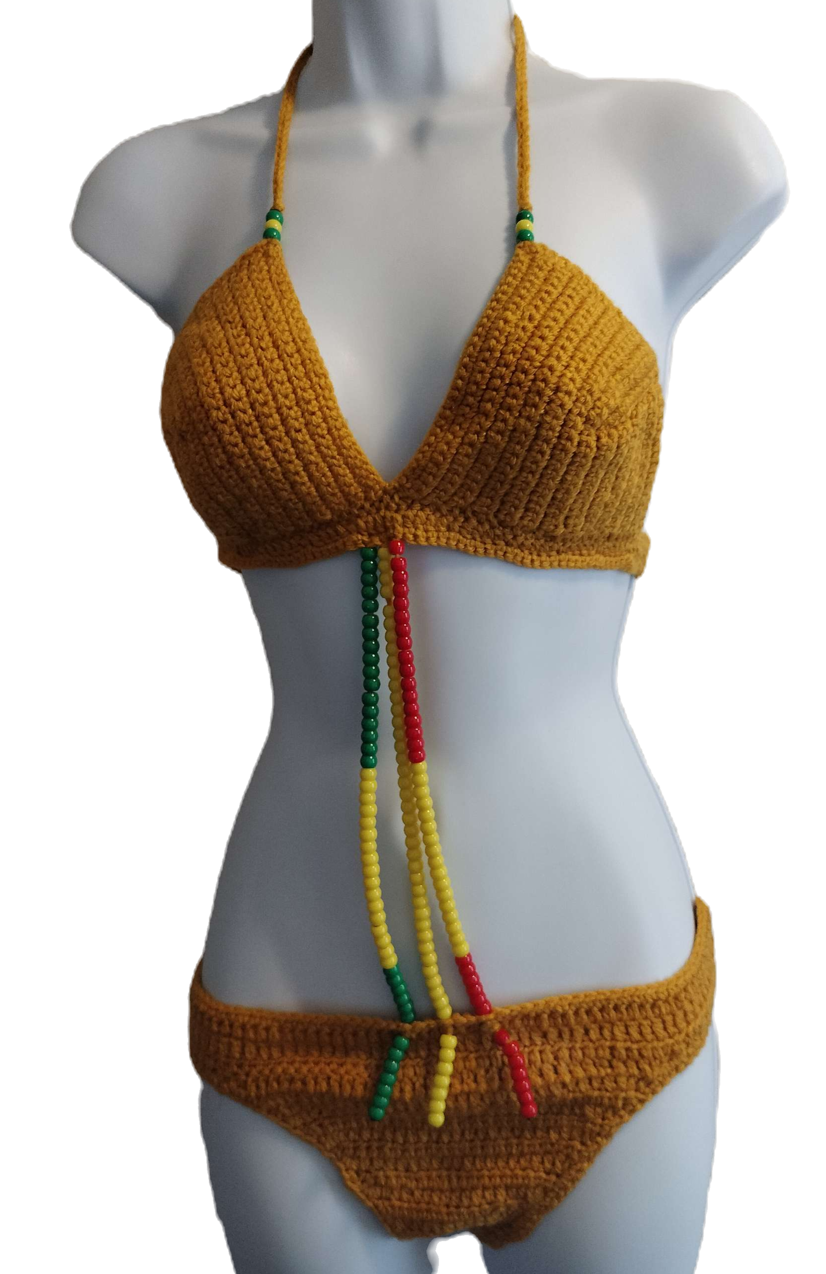 Maillot de bain au crochet avec perles centrales