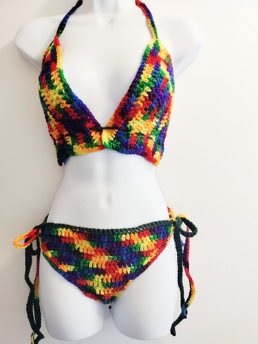 Rainbow crochet swimsuit AgsByDesign