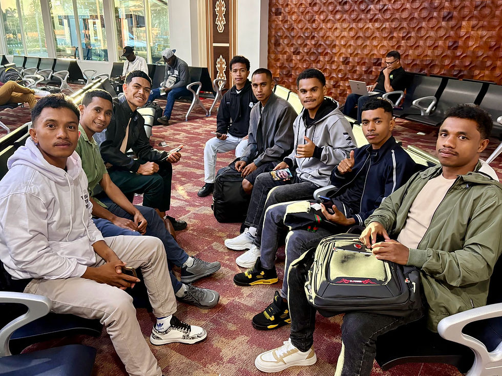 Timorese postulants departing Dili airport on May 31