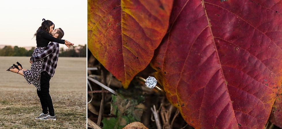 Frederick MD Fall Farm Engagement Session Sunset
