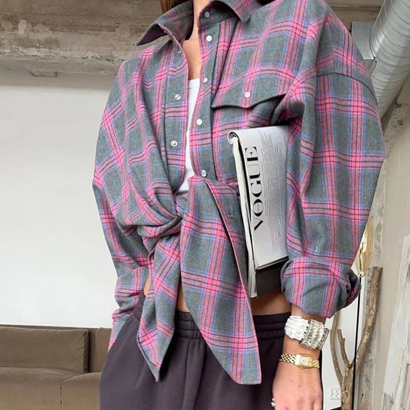 Miniature : Airlight plaid blouse