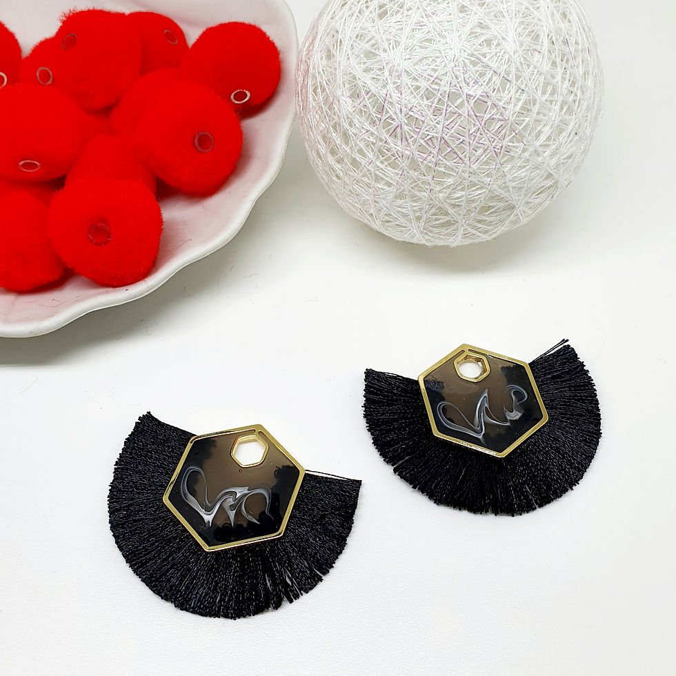 Thumbnail: Pendentif pompon avec acétate 