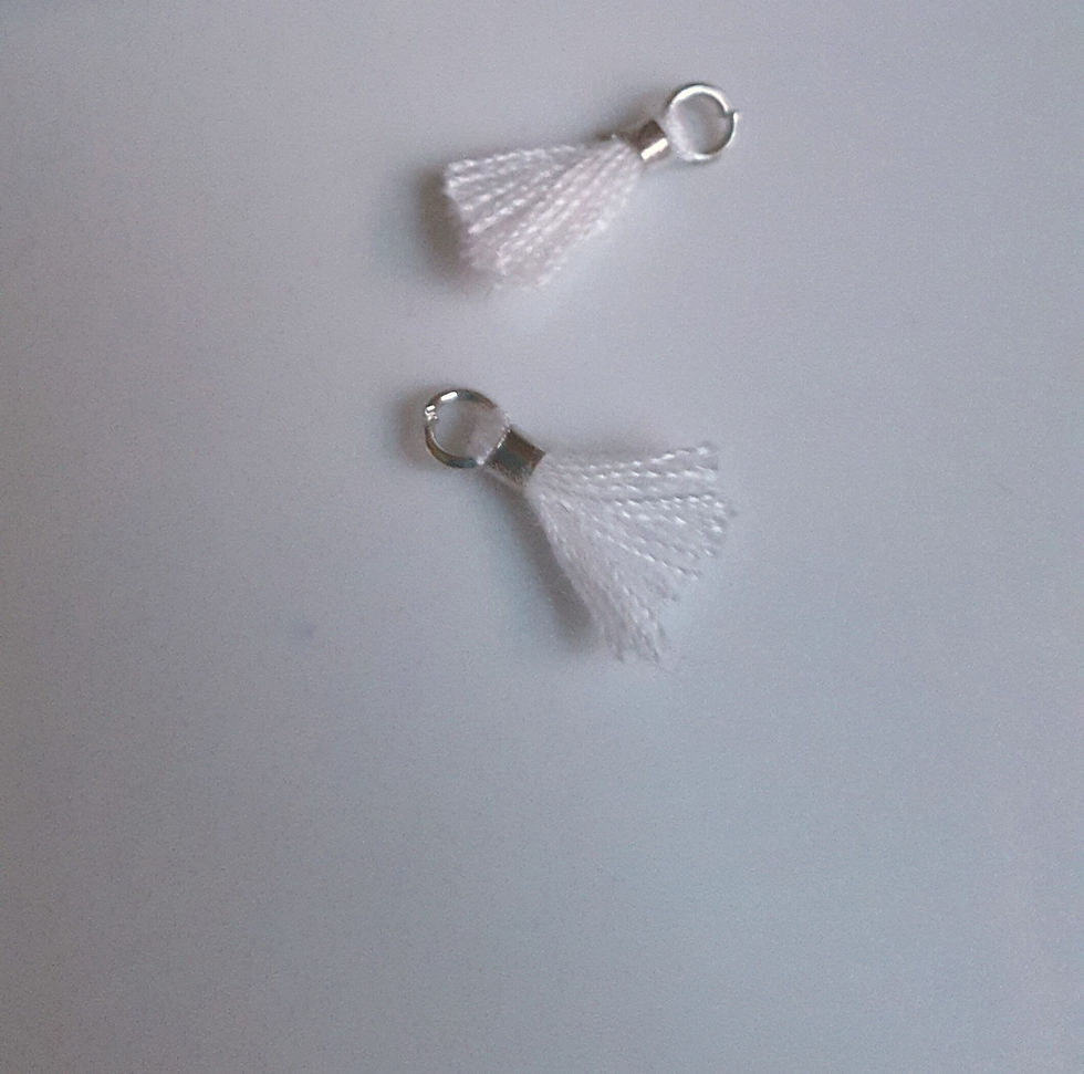 Miniaturbild: 2X petits pompons avec anneau argenté 1cm