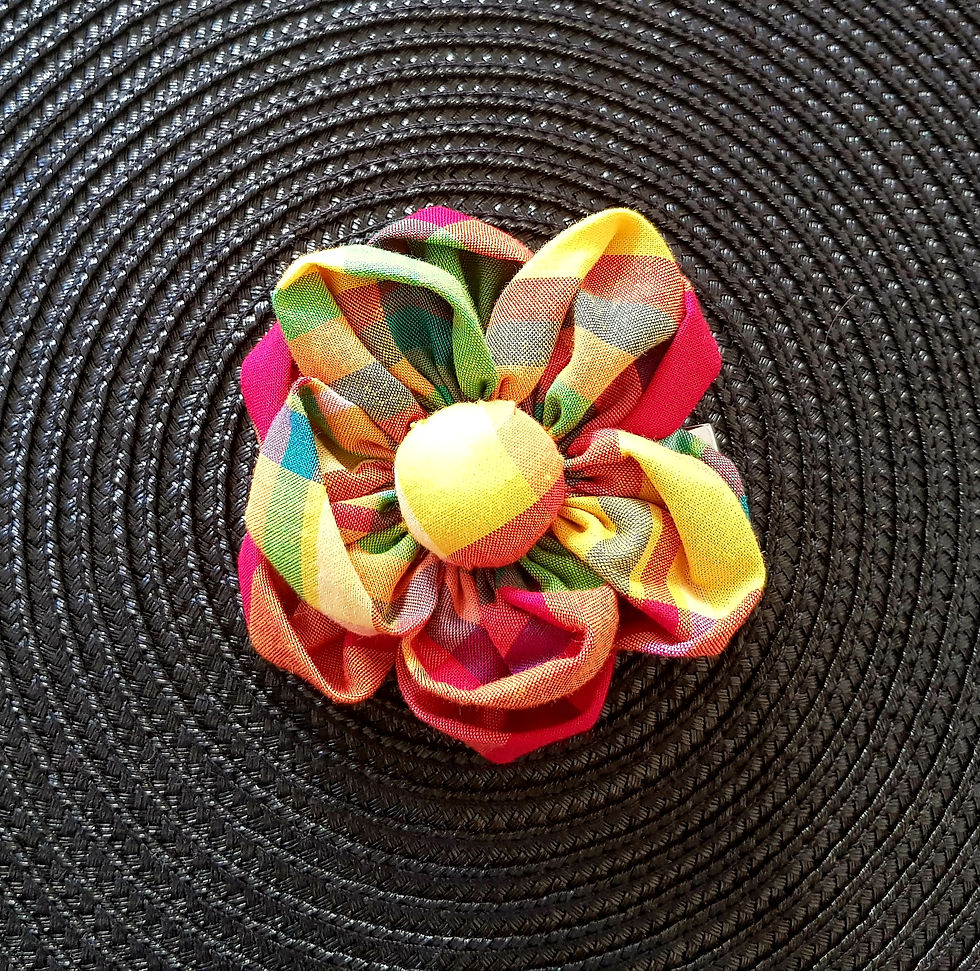 Thumbnail: Madras fabric hair clip