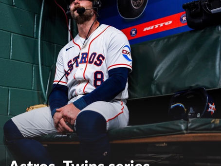 Astros, Twins series in Minnesota brings tonight at 6:40 p.m.