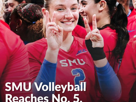 SMU Volleyball Reaches No. 5, Highest Ranking In Program History