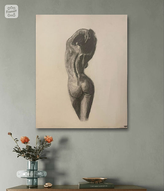 Pisogne arte Pittore Archetipo Artenauta disegno a carboncino nudo di donna