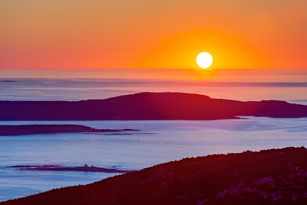 Sunrise on the top of cadillac mountain Acadia National Park