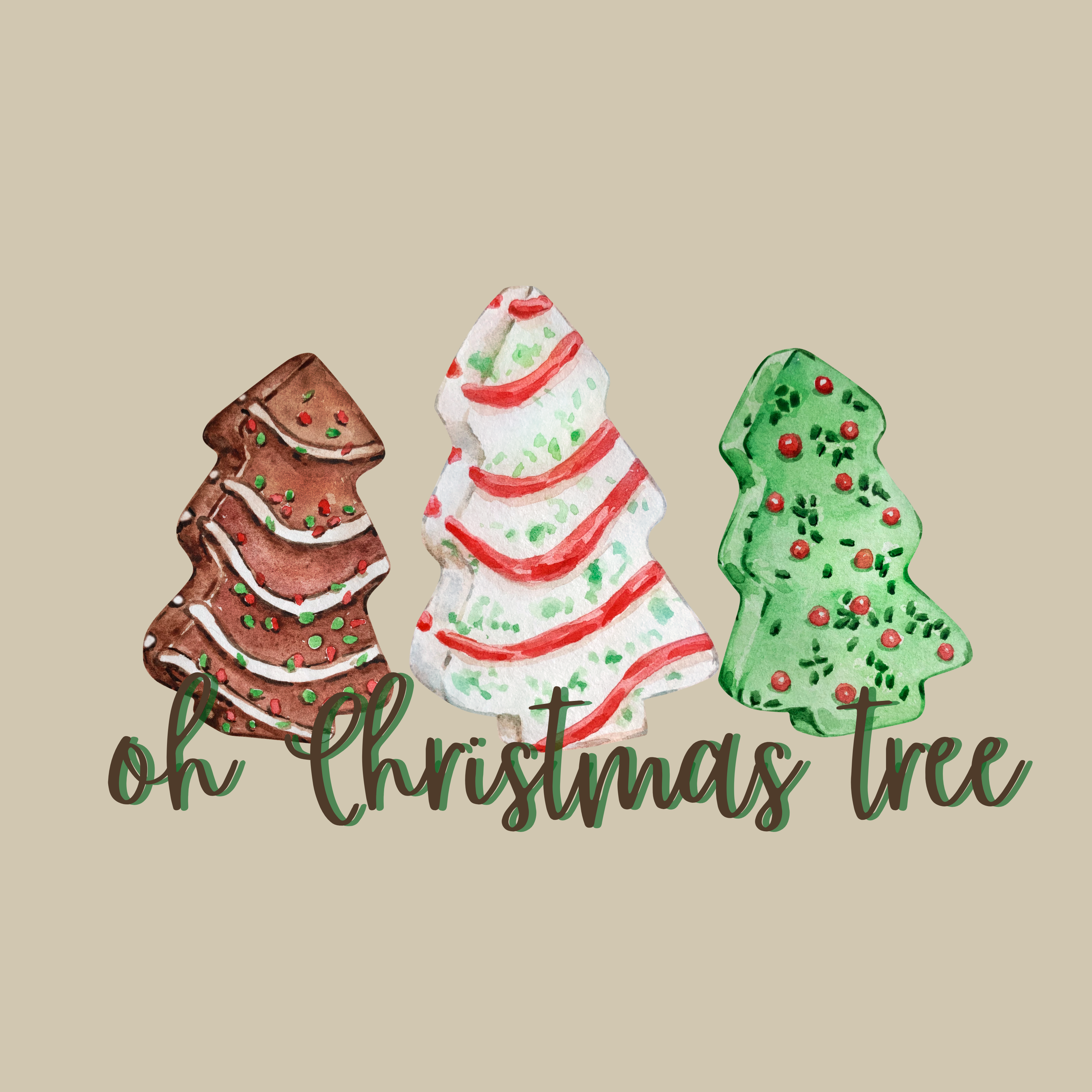 Oh christmas tree cake design