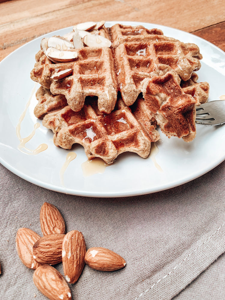 Waffles de banana y avena