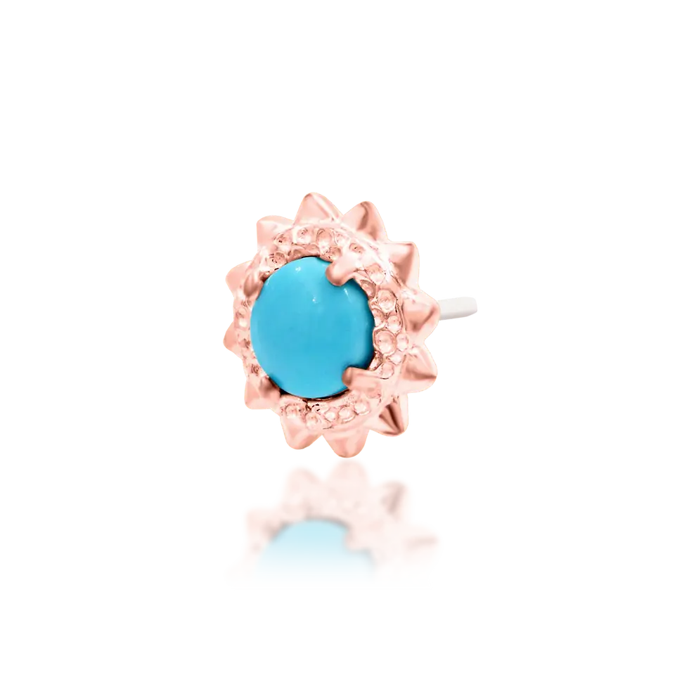 Thumbnail: Liviena – Turquoise (Threadless End, 14k Gold)