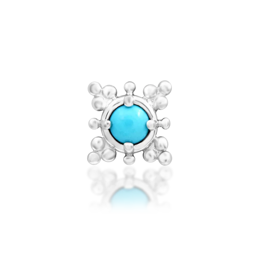 Thumbnail: Suz – Synthetic Turquoise (Threadless End, 14k Gold)