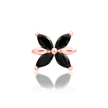 Thumbnail: Lilliana – Black CZ (Threadless End, 14k Gold)