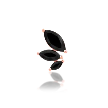 Thumbnail: Malice – Black CZ (Threadless End, 14k Gold)