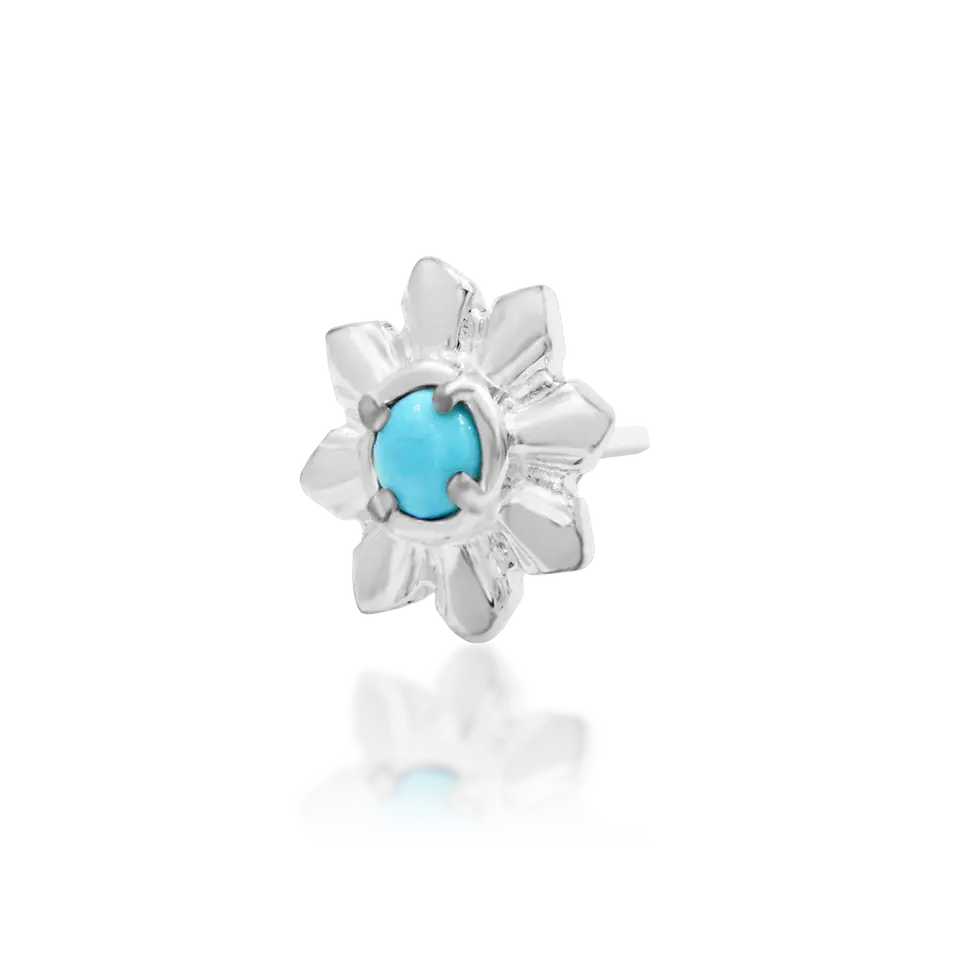 Thumbnail: Aura  – Synthetic Turquoise (Threadless End, 14k Gold)