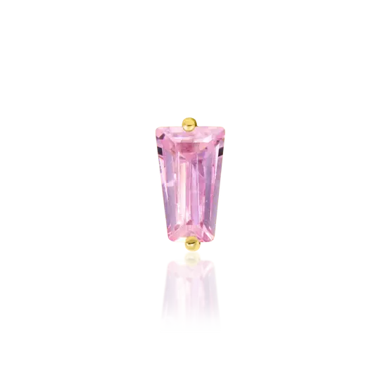 The Heidi 14k Gold Pink CZ Baguette