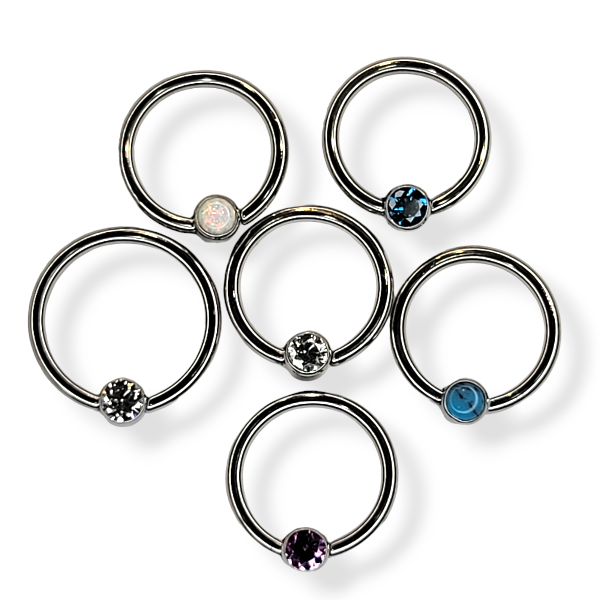 Thumbnail: Niobium Fixed Gem Bead Rings
