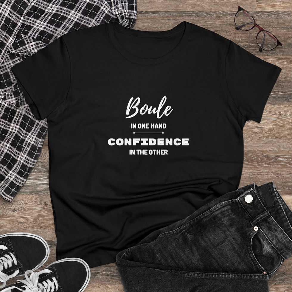 Thumbnail: Boule in One Hand Confidence in the Other Women's Heavy Cotton Tee