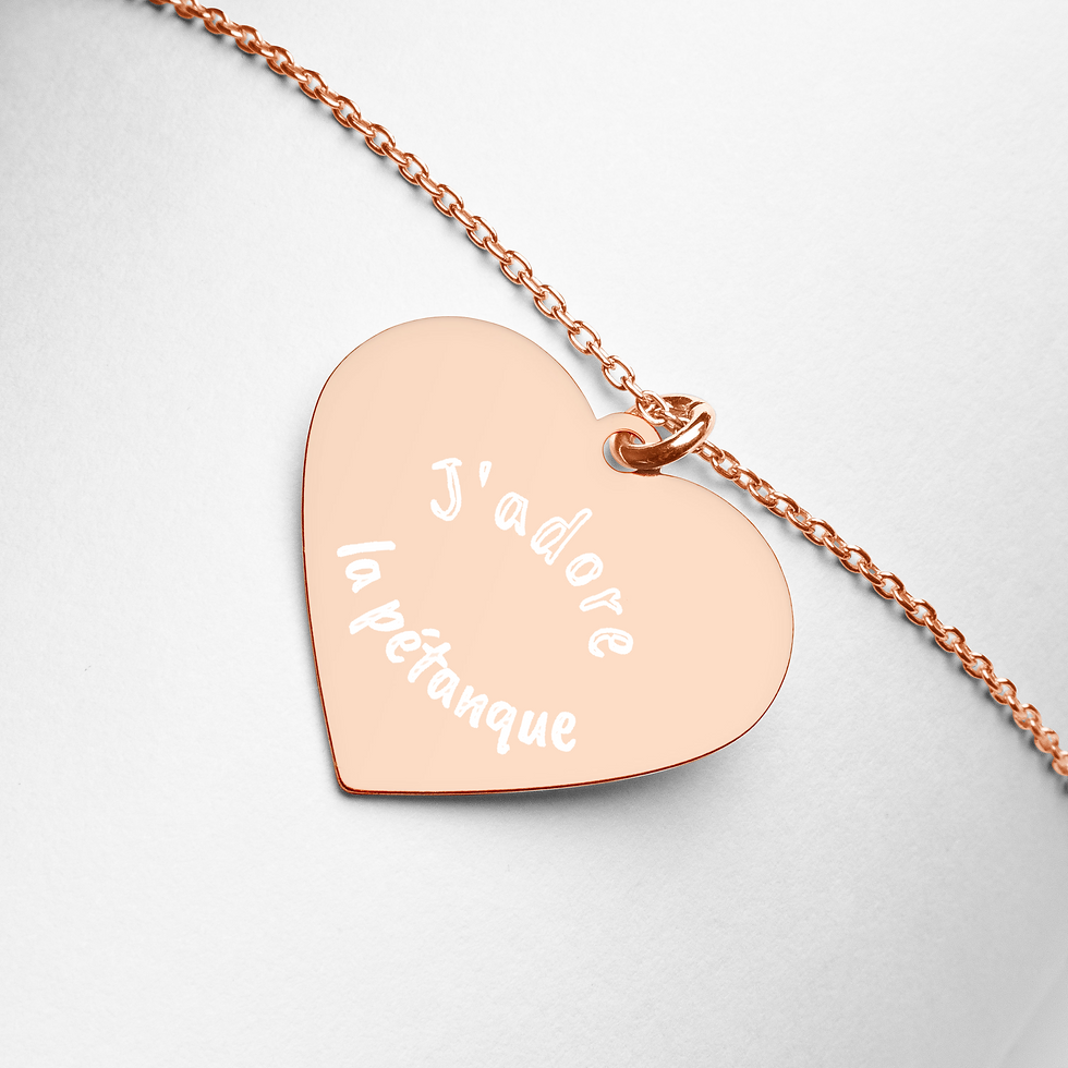 Thumbnail: J'adore La Petanque Engraved Silver Heart Necklace