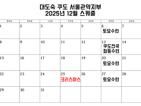 2025년 12월 스케줄