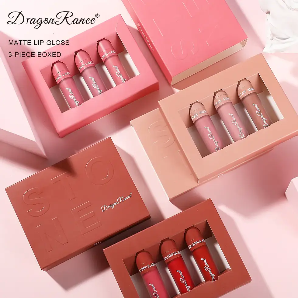3-Piece Matte Lip Gloss Set - Non-Stick to Cup