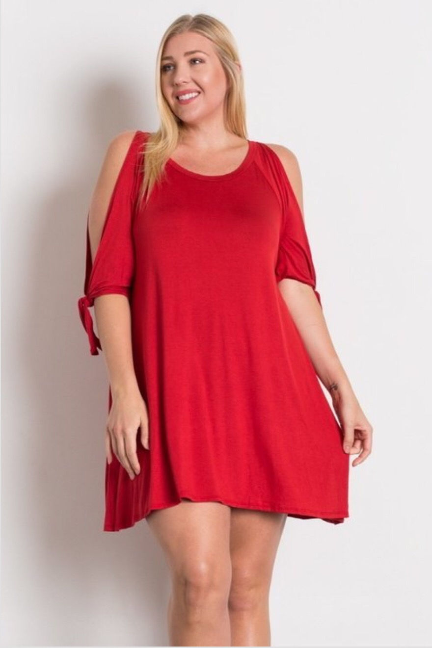 Thumbnail: Slitted Red Dress Shirt