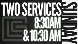 Black & White Church Sunday Worship Poster (72 x 36 in) (Presentation)
