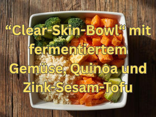 🌿 Clear Skin Bowl with Fermented Vegetables, Quinoa & Zinc-Sesame Tofu