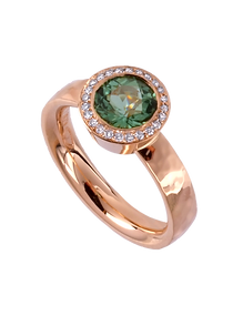 Tourmaline and Diamond ring in 18K rosé gold.