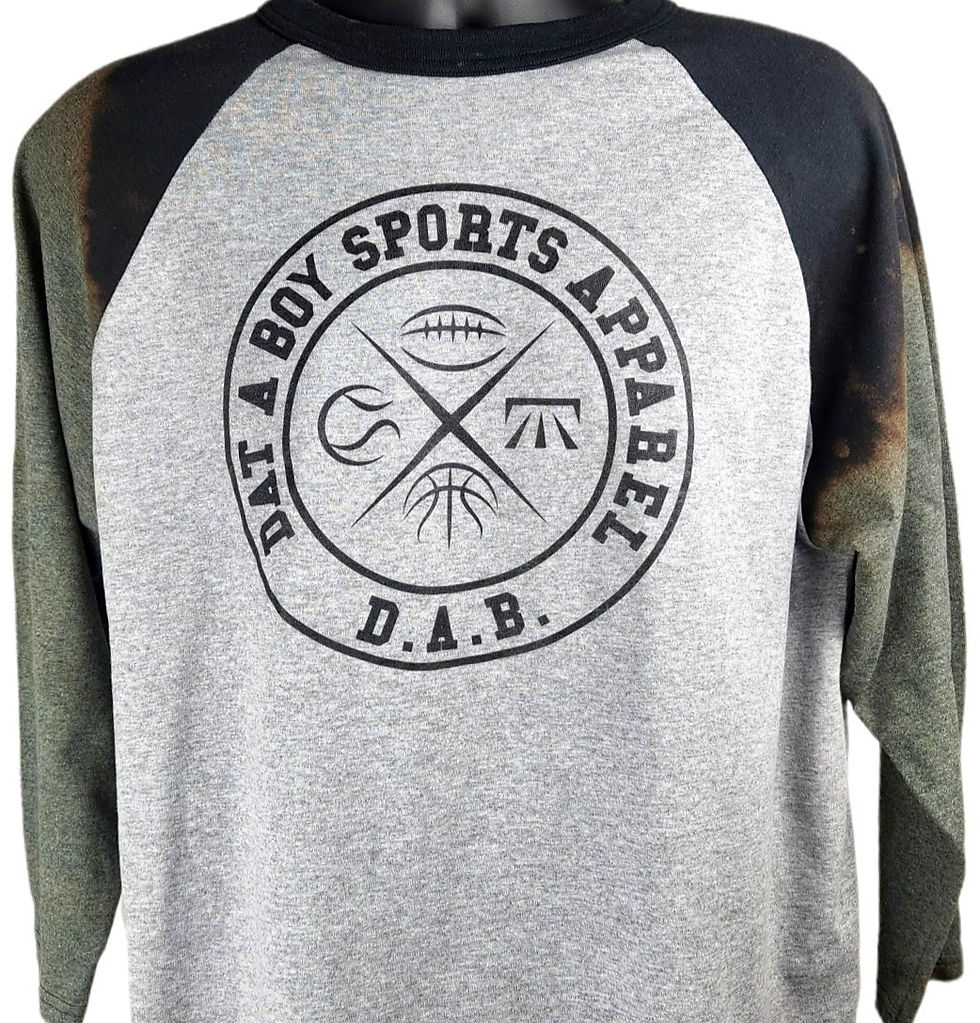 Thumbnail: DAT A BOY™ "ONE of A KIND" Hand-Stained (Sleeve only) Raglan Baseball Jersey