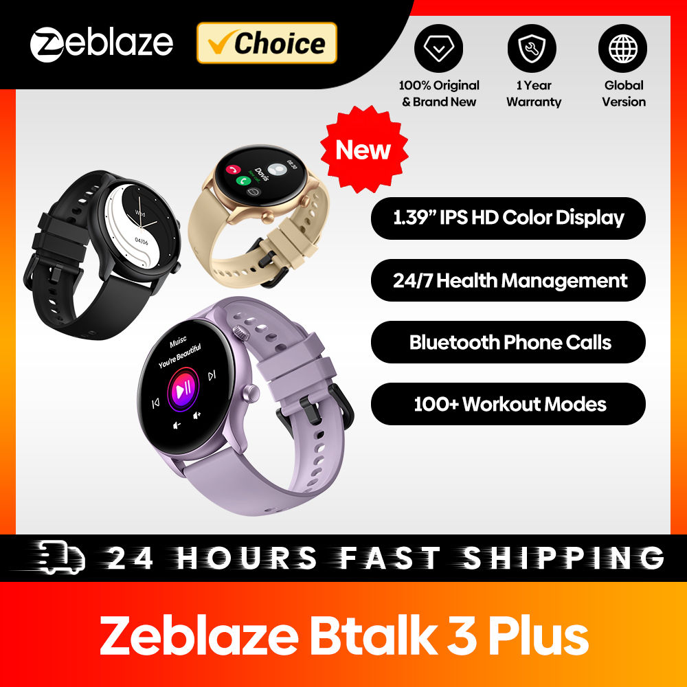 New Zeblaze Btalk 3 Plus Voice Calling Smart Watch 1.39'' Large HD Color Display