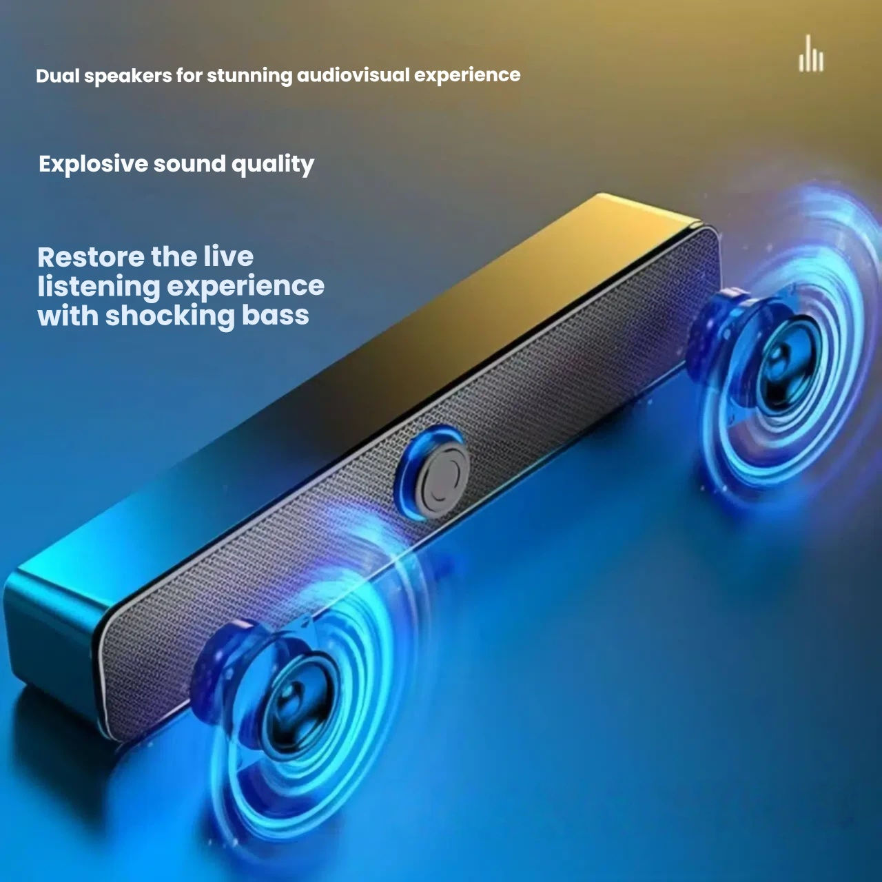 PC Soundbar Wired and Wireless Bluetooth Speaker USB Powered Soundbar for TV Pc