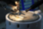 Zoomed in photo of factory tools creating a product