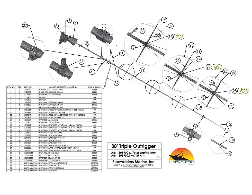 38 Triple Outrigger Assembly