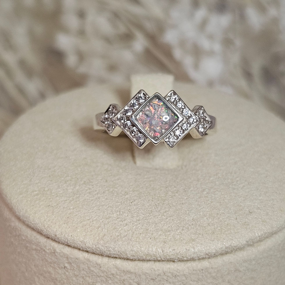 Art deco style memorial ring