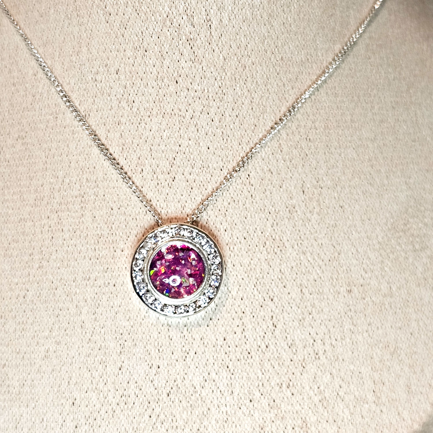 Halo floating pendant cremtion ash pendant