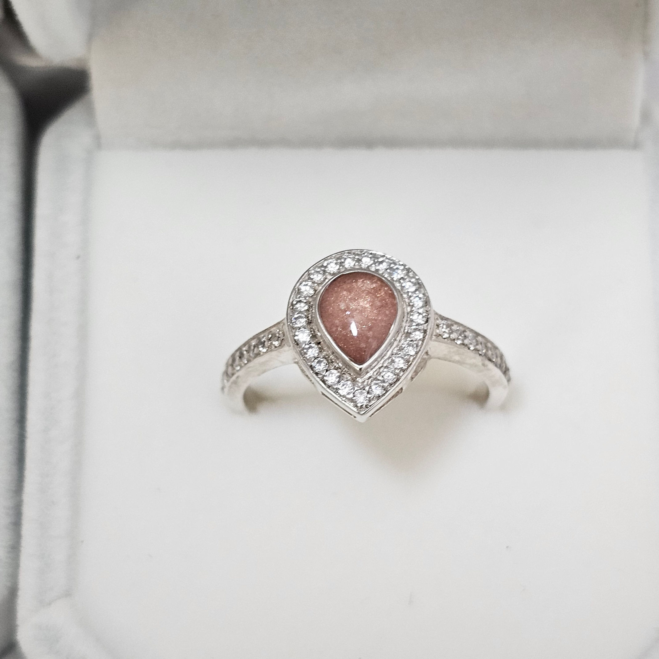 'Lola's Teardrop' Diamanté Memorial Ring