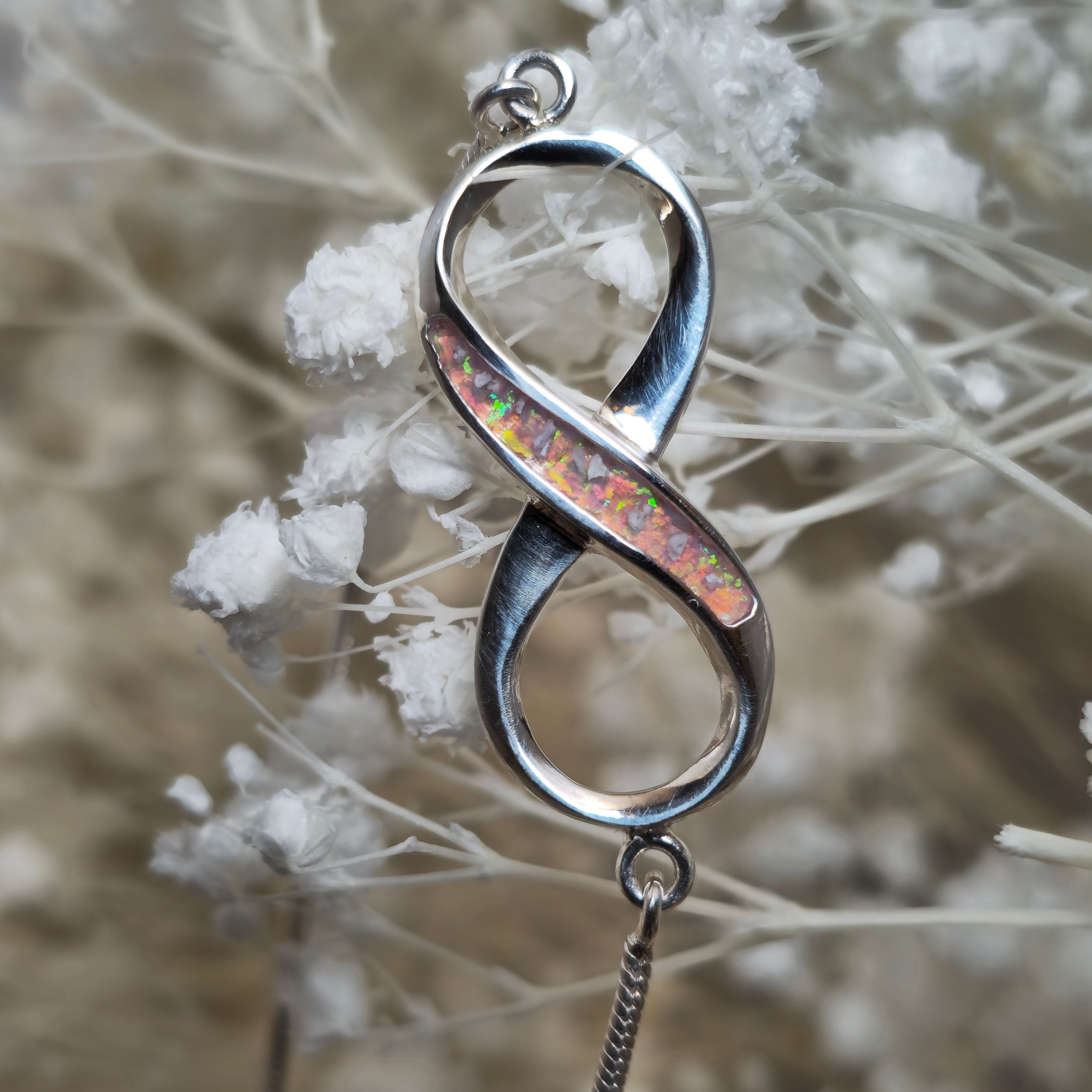 Infinity bracelet with lobster clasp for memorial jewellery sterling silver