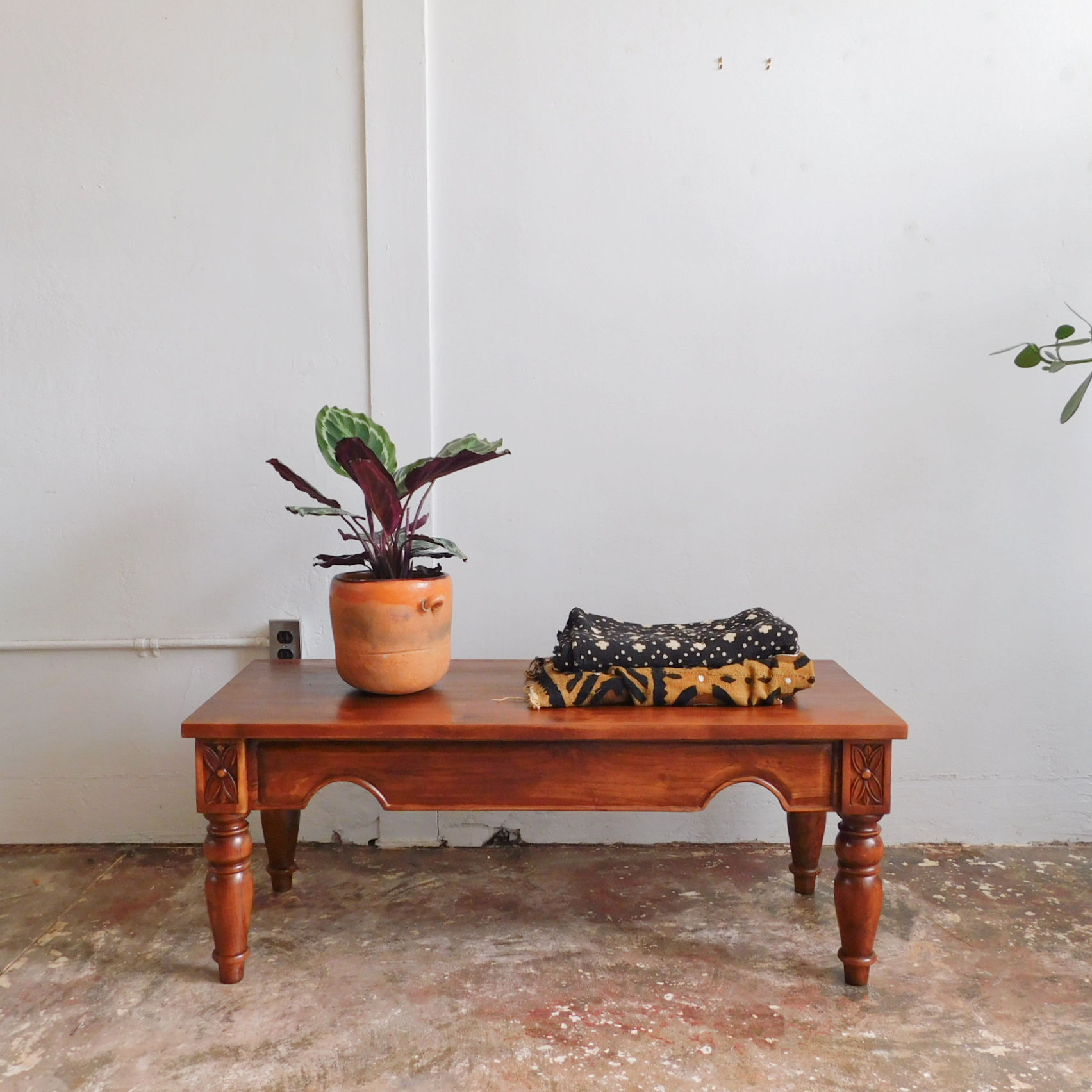 Carved Wood Bench