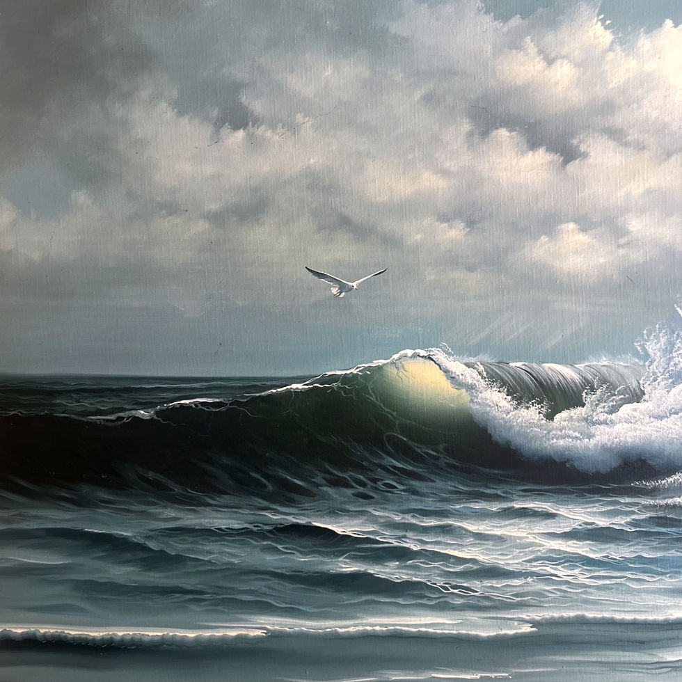 Thumbnail: Vintage Original Ocean Scenic Painting