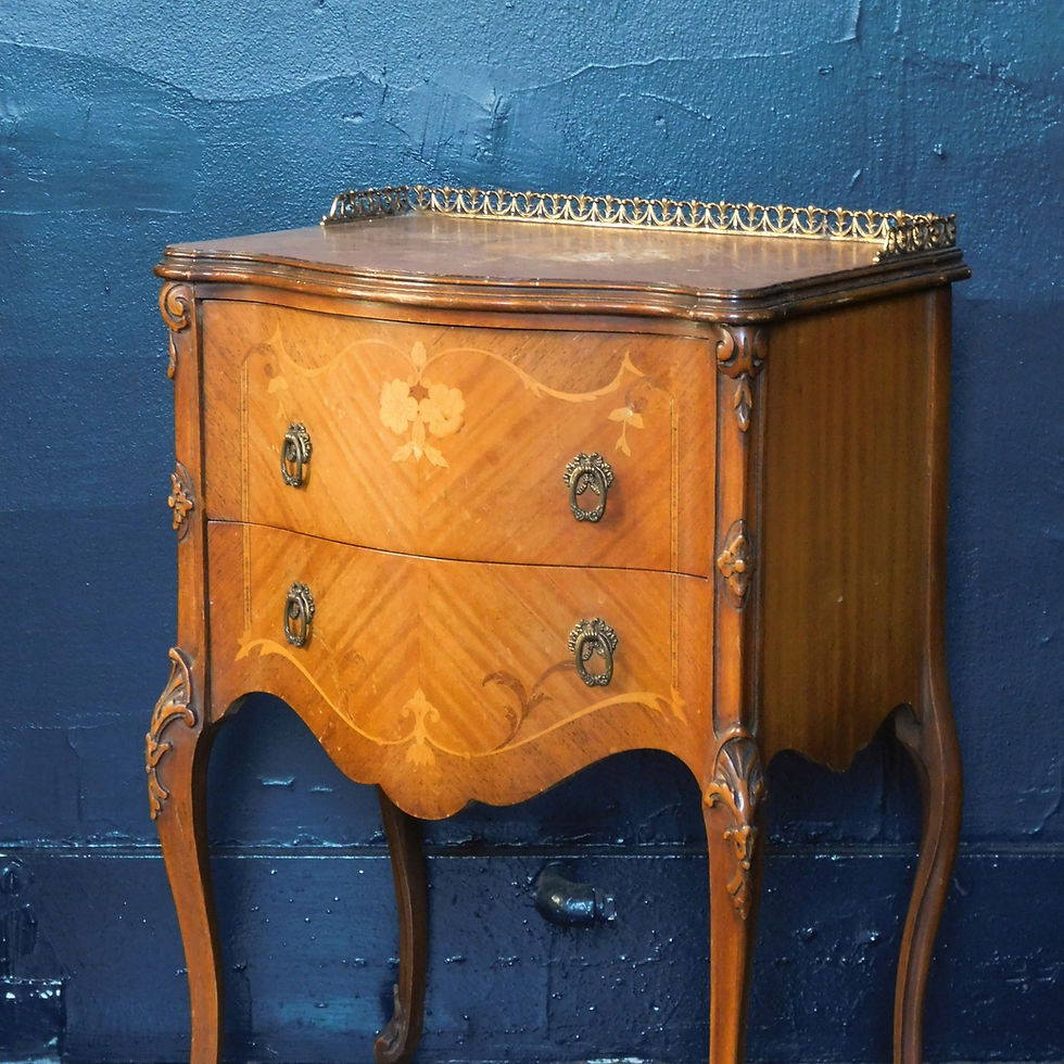 Thumbnail: French Antique Inlay Nightstand / Side table