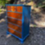 Thumbnail: Vintage Mahogany & Marine Bleu Dresser